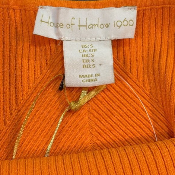House of Harlow 1960 NWT Sculpted Ribbed Knit Tank Size Small Orange STRETCHY!! - Picture 6 of 11